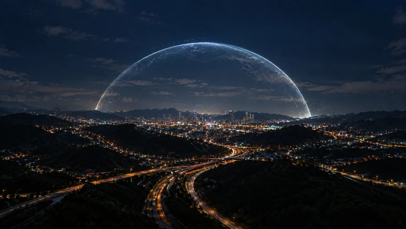 Abstract visualization representing connected journey and safety information
